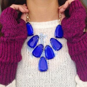 Kendra Scott Cobalt Blue Harlow Cats Eye Statement Necklace
